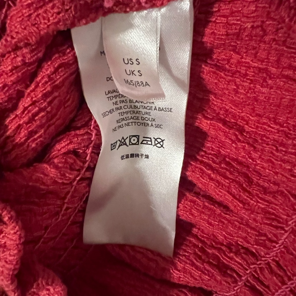 Anthropologie Pilcro Puff Sleeved Crop Top in Rose Red Pink Small - Picture 10 of 12